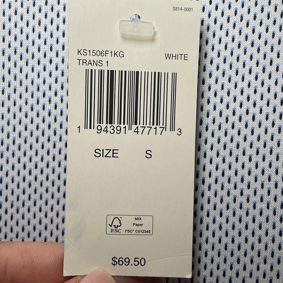 Michael Kors white with blue print T-shirt sz S - Picture 5 of 6